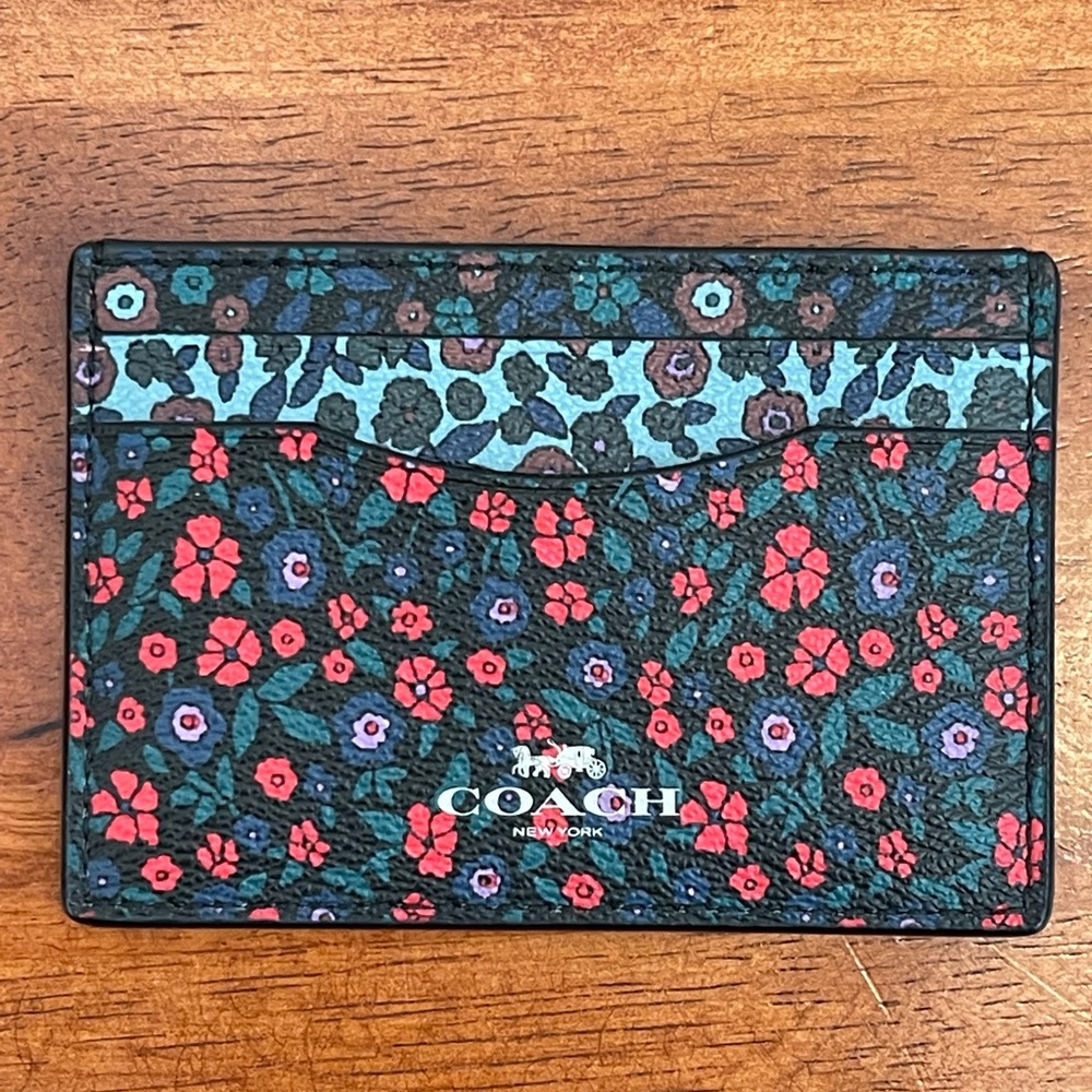 Coach floral card case